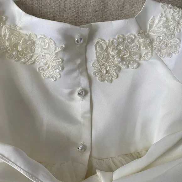 Kid Collection Ivory Flower Girl Dress SZ 4 - Picture 7 of 11
